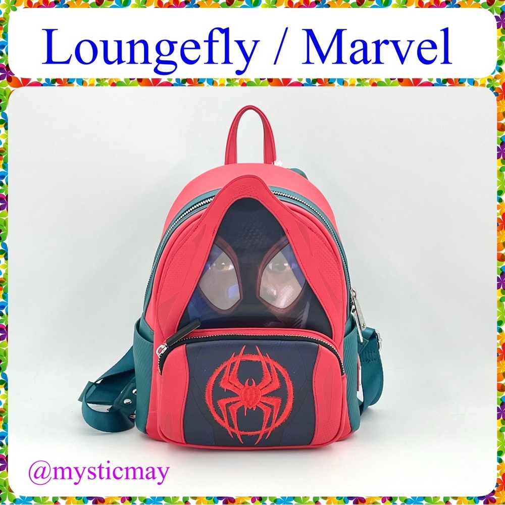 New LOUNGEFLY Marvel Spider-Man MILES MORALES HOODY Lenticular Backpack Purse